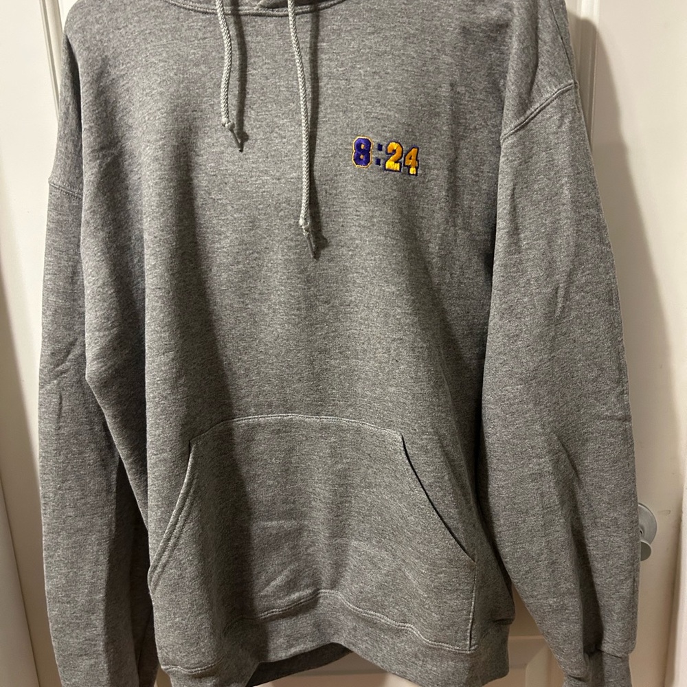 Kobe Bryant - Mamba 8:24 Gray Hoodie with Embroidered Detail - Large - NWOT
